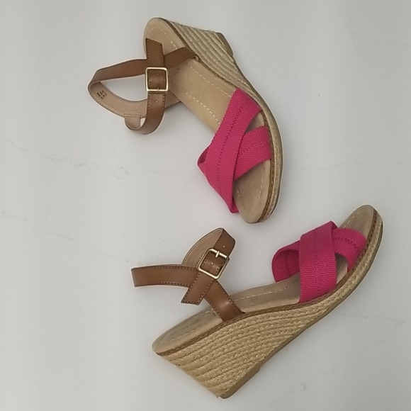 Leather Strap Espadrille Wedges - Picture 2 of 8